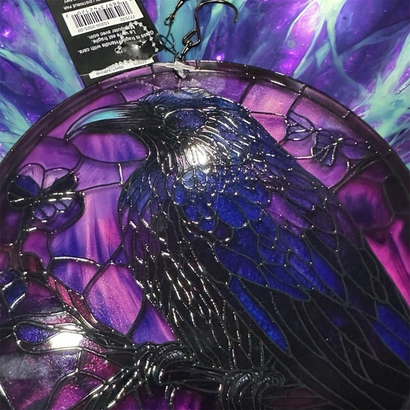 Stained Glass Black Raven Art - Picture 3 of 4